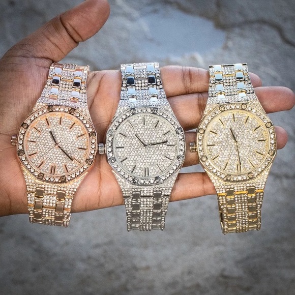 Iced Out Big Face Presidential Mens Hip Hop Watch - Picture 2 of 5